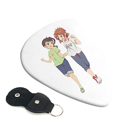 6枚セット ギターピック のんのんびより スタイリッシュ 3種厚さ0.46/0.71/0.96mm 6弦アコースティックギター、エレクトリックギター、ベース、バンジョー、マンドリン 6つのギターピックに適しています おにぎり型紛失防止 ギターアクセサリ A
