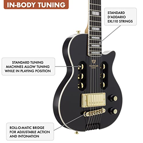 Traveler Guitar EG-1 Guitare électrique personnalisée Noir brillant (EG1C BKG) - Les Beatles, Paul McCartney, John Lennon, RIngo Starr, George Harrison Traveler Guitar EG-1 Guitare électrique personnalisée Noir brillant (EG1C BKG) – Image 8