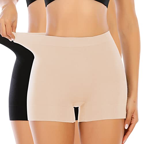 Image of Werena Seamless Slip Shorts for Women Under Dress Shaping Boyshorts Panties Tummy Control Shapewear