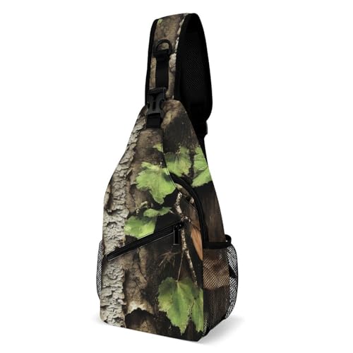Fashion Chest Bag, Unisex Small Day Pack, Hunting Camo Tree Cross Body Sling Pack For Travel Hiking