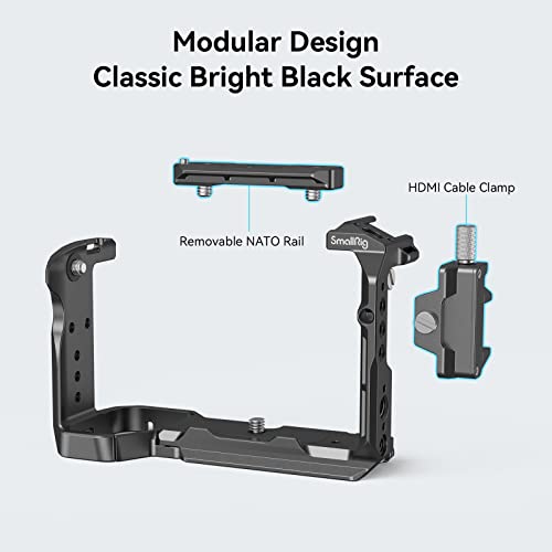 SMALLRIG Cage for Sony FX30 FX3 with HDMI Cable Clamp, Classic Bright Black Surface, Included Cold Shoe and NATO Rail - Image 3