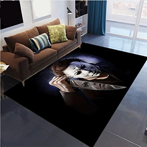 LFRAQY Alfombras de Personajes de películas de Terror, Alfombra de Sala de Estar de Dormitorio, Alfombrilla de Suelo de Halloween, alfombras Antideslizantes, Alfombrilla de Puerta de 200x300cm