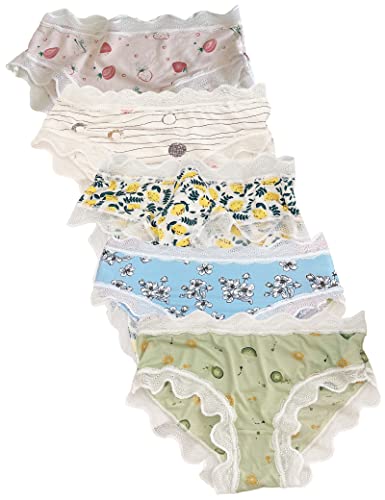 Kiench Teens Seamless Underwear Big Girls' No Show Hipster Bikini Panties 5-Pack