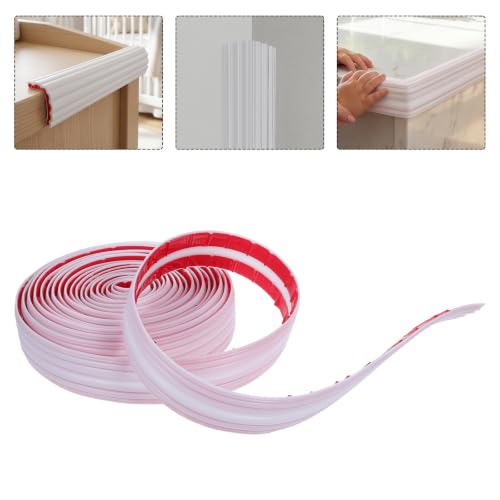 Protector de esquinas de TPE autoadhesivo SECFOU blanco y ajustable para muebles 8