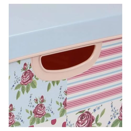 Large Floral Patchwork Storage Box with Lid - 22L - 30cm x 40cm - Ideal for Home Organization - Cosy Home Interiors Large Floral Patchwork Storage Box with Lid - 22L - 30cm x 40cm - Ideal for Home Organization - Image 3