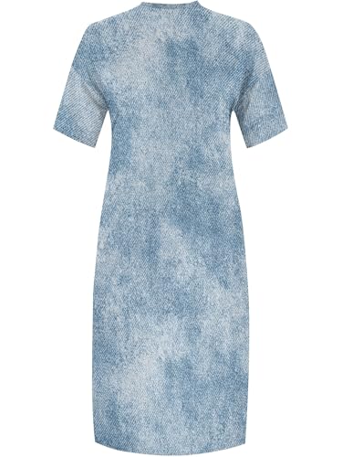 Image of SUZONANA Plus Size Denim Print Maxi Dresses for Women Casual V Neck Short Sleeve with Pockets Soft Jean Look Dress XL-6XL