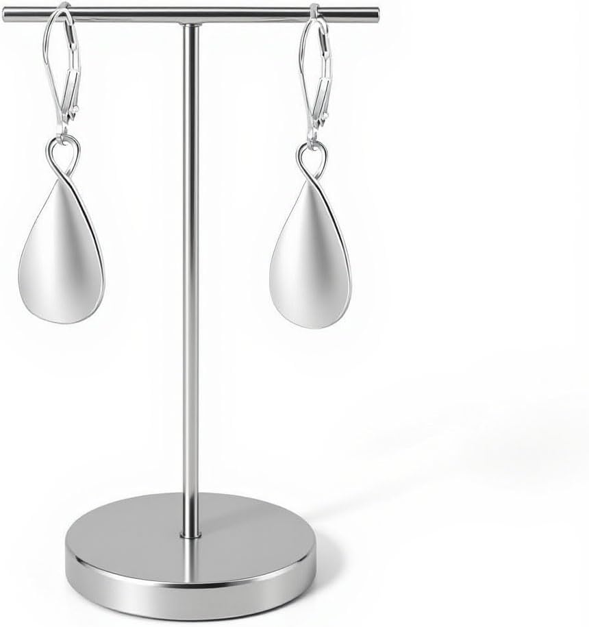 925 Sterling Dangle Earrings for Women, Hypoallergenic Teardrop Leverback Earrings, Elegant Drop Earrings Jewelry Gift for Her, Lightweight Sterling Earrings for Daily Wear - Image 4