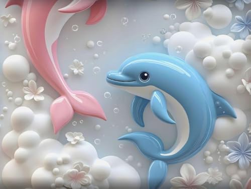 Image of Dream Living Real Look 7D Design Queen Size Bedsheet (228x254 Inch) with 2 Pillow Covers (19x29 Inch) Fish Pair
