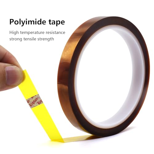 Image of BOMEI PACK 2 Pack 20mm x 108ft Polyimide Tape High-Temperature Resistant, No Residue Heat-Resistant Tape for Electric Task, 3D Printing, Soldering, Sublimation, Masking