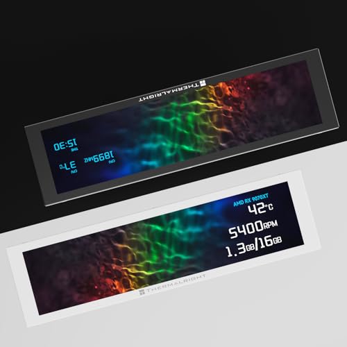 Image of Trofeo Vision 9.16 LCD White, 9.16-inch Full-Color LCD Magnetic Display Screen, 1920x480 Resolution, Easy to Install,Master CPU /GPU Temperature(White)