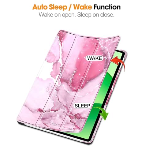 Image of ProElite Cover for Lenovo Tab 10.1 inch 2025 Case Cover, Sleek Smart Flip Case Cover for Lenovo Tab 10.1 inch 2025 Tablet (Support Auto Sleep Wake), Marble Pink