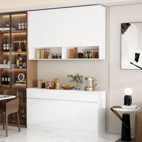 Homsee 63" L WallMounted Large Kitchen Pantry Storage