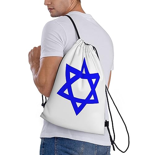 Star of David Drawstring Backpack Yoga Beach Sackpack Lightweight Gym Sports String Israel Star of David Bag M3