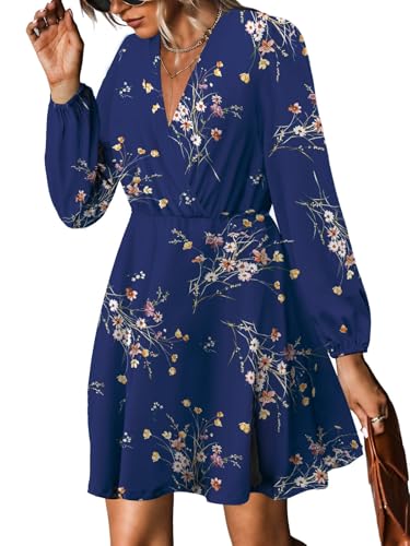 MixShe Summer Dresses for Women 2025 Wedding Guest Anthropologie Dress Fall Fashion Italian Outfits Elegant Classy Homecoming Clothing Plus Size Beach Vacation Clothes A Navy Floral Large