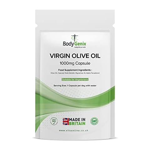 Bodygenix Virgin Olive Oil 1000mg in Capsules Bodygenix UK Made, Omega-3-6 for Health Heart (120) 4 Month Supply Cover