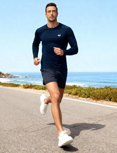 Image of Corna Men's Short Sleeve T-Shirts, Lightweight Men's Workout Shirt, UPF 50+ Sun Protection Athletic Dry Fit Shirts for Men
