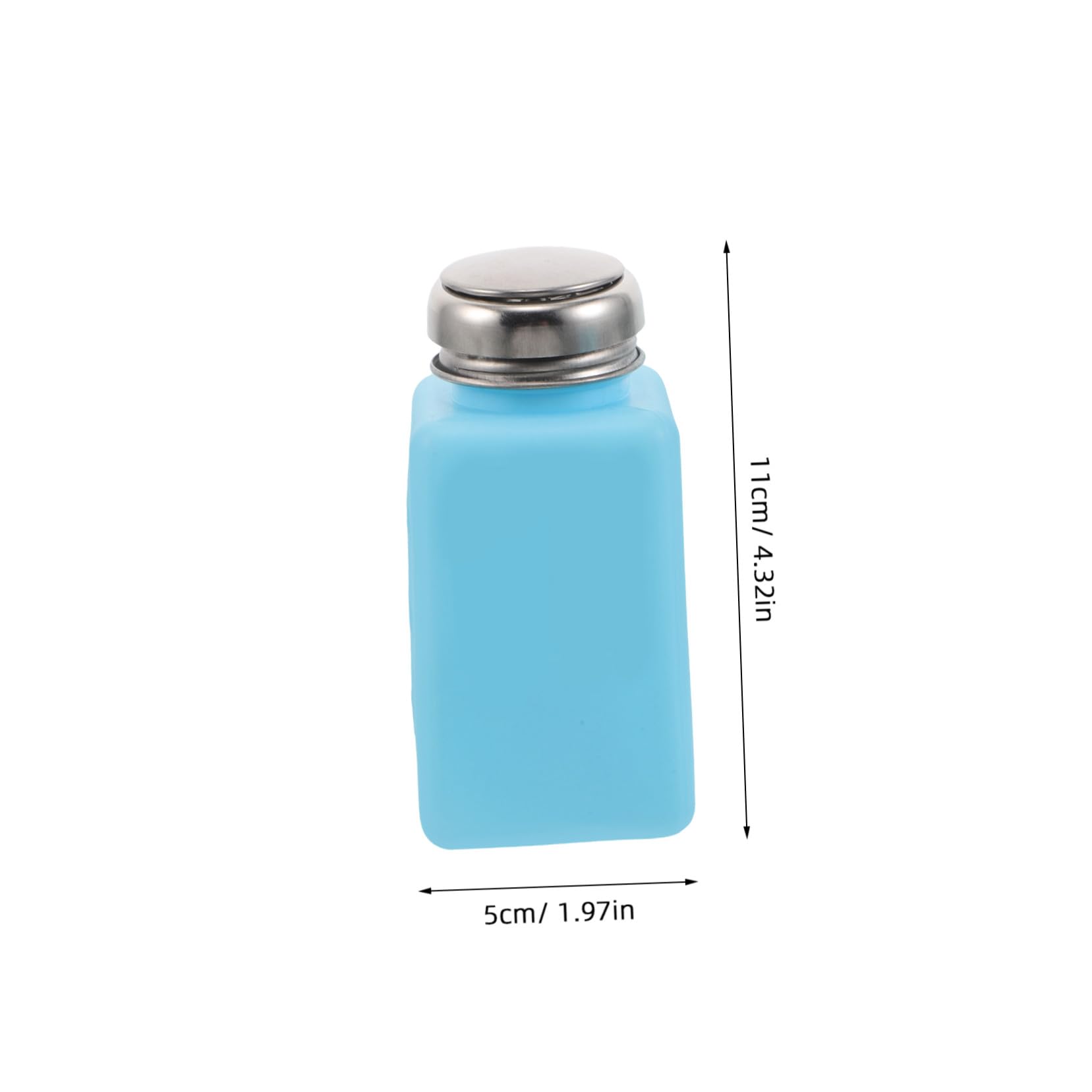 PRETYZOOM 9 Antistatische Alkoholflasche Chemische Laborflasche nachfüllbare Druckflasche Flüssigkeitsspender unten drücken leerer Alkoholspender Rostfreier Stahl Himmelblau