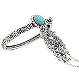 Armband,Hellblau Ethnische Türkische Frauen Blume Solide Vintage Armreif Antique Gold Silber Farbe Arabien Tanz Armband Indische Hochzeit Schmuck