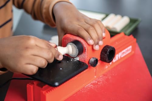 PLAYMAKE 4 in 1 Wood Building Kits for Kids Ages 5+ Real Jigsaw Cardboard Cutting Tool, Lathe Wood Turning Kit, Wooden Drill Press and Sander by PLAYMAKE - Image 7