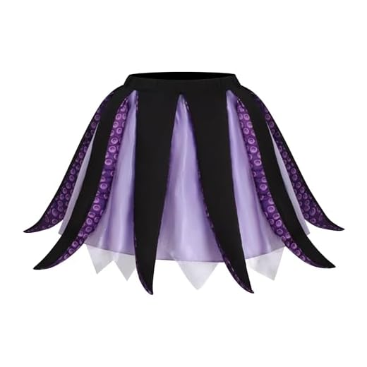 Windskids Ursula Disfraz Mujer Cosplay La Sirenita Bruja del Mar Ursula Lindo Pulpo Estilismo Media Falda para Halloween Carnaval Fiesta Cumpleaños Mascarada Performance Costume