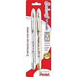 Pentel Sunburst Metallic Gel Pen, Medium Line, Permanent Gold and Silver Ink, 2 Pack (K908MBP2XZ)