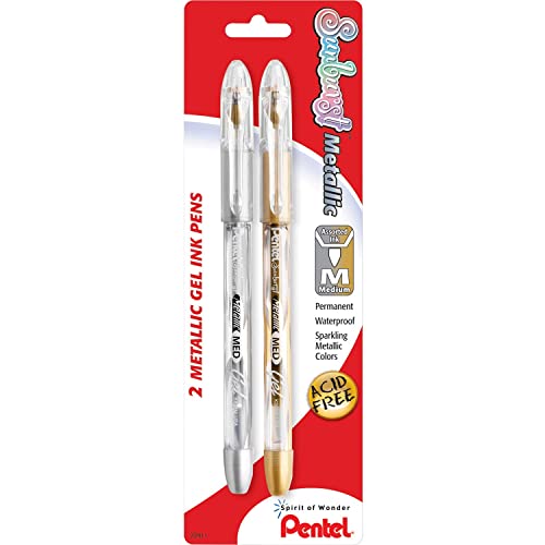 Bolígrafos Pentel Sunburst Metallic Gel Pack x2 miniatura 1