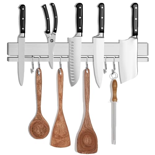 17 Inch Magnetic Knife Holder for Wall, Adhesive Knife Magnetic S...