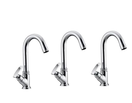 Swan Neck wash besin Tap - Faucet (Silver) Brass Pack of 3