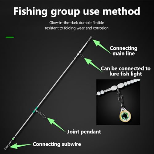 Línea líder de pesca con giro y brillo en acero inoxidable miniatura 4