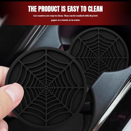 4 piezas coaster tazas para auto silicona 7cm negro miniatura 4