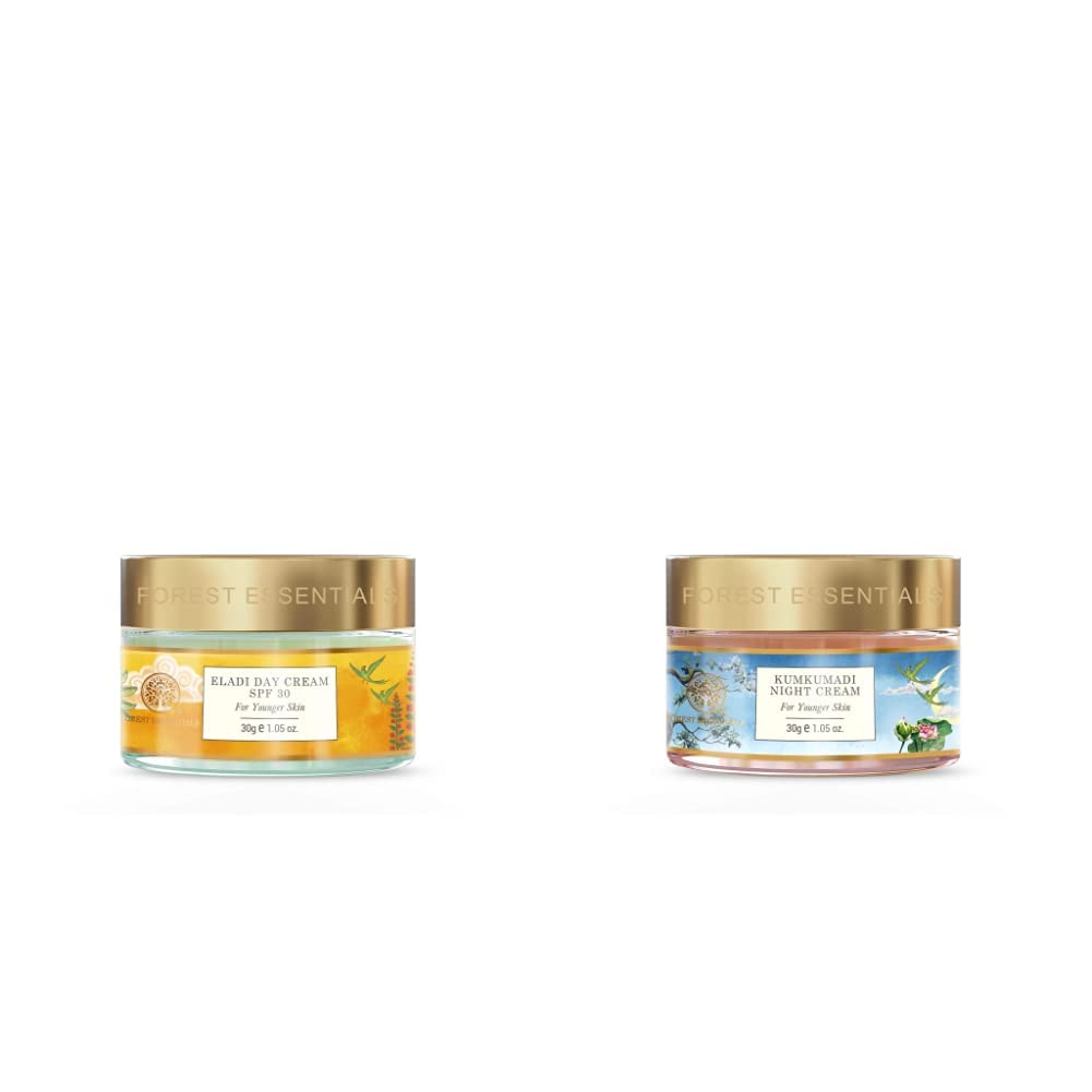 Forest Essentials Day Cream Eladi Keram and Night Cream Kumkumadi Keram combo-image-49
