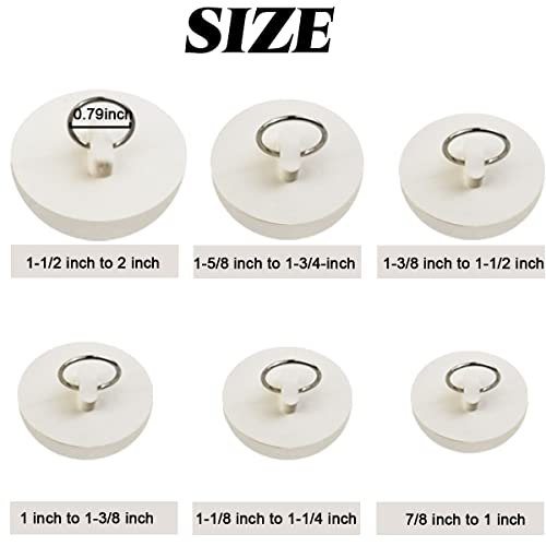 Tapones para desagüe de goma NSBELL 12 piezas, 6 tamaños miniatura 2