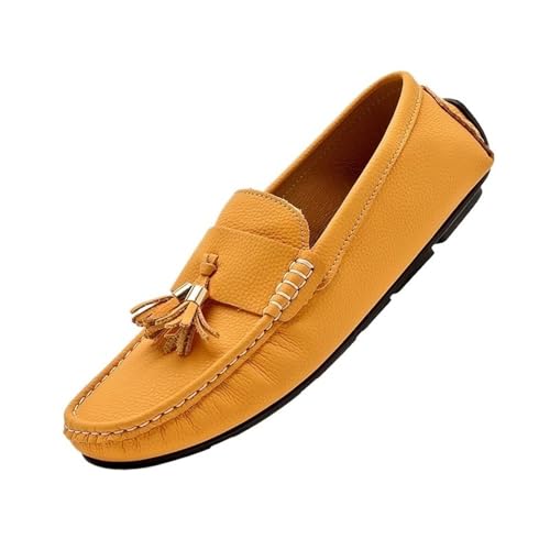 Mens Tassel Loafers Slip On Round Toe Moccasins Driving Shoes Lightweight Flat Heel Flexible Comfortable Outdoor Casual