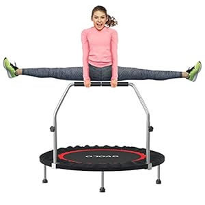 40″/48″ Rebounder Trampoline for Adults – GVOLO Foldable Mini Trampoline for Indoor Workouts, Exercise Trampoline with Adjustable Handrails, Supports 330 lbs – Perfect Home Fitness Equipment