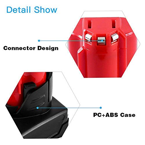 2Pack 6.0Ah Battery for Milwaukee, 12-Volt Lithium-ion Battery for Milwaukee M-12 48-11-2410 Lithium Battery Compatible with 48-11-2420 48-11-2411 48-11-2401 48-11-2402