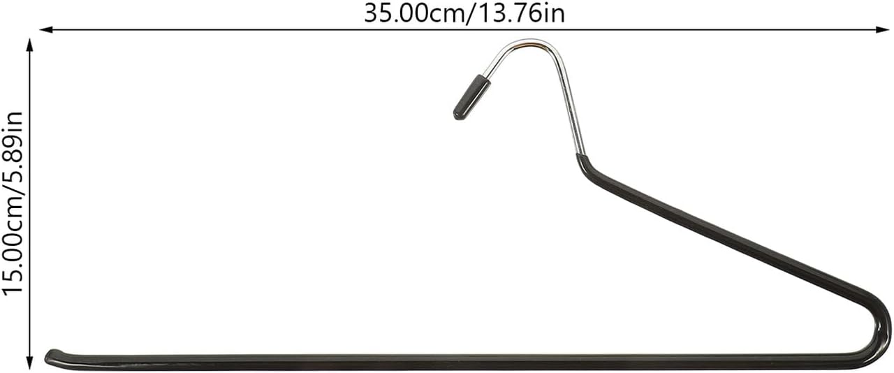 6pcs Open Ended Pants Hangers Multi-Function Closet Rack with Non-Slip Plastic Dipped Surface Space Saving Metal Pants Hangers for Jeans Trousers and Clothes Storage