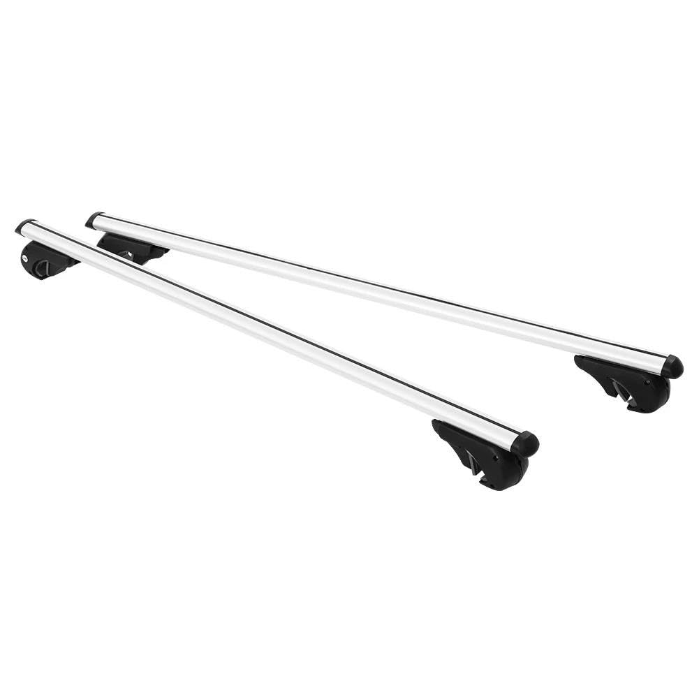 Barras Portaequipajes para Techo De Coche 120 Cm, Aleación De Aluminio, Color Plata, con Cerradura Autopartes