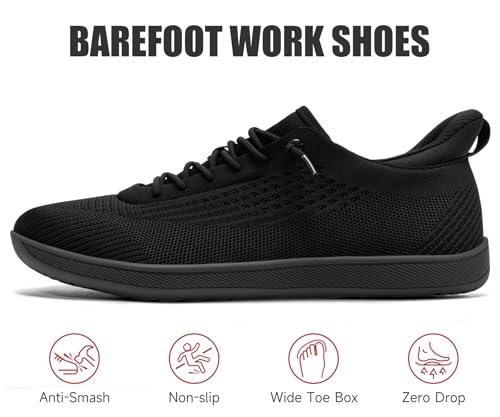 Image of LARNMERN Slip On Steel Toe Work Shoes Men's Slip Resistant Safety Sneaker Lightweight Comfortable Shoe