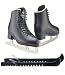 SKATE GURU Jackson Ultima Black Figure Ice Skates for Boys/Size: Junior 5 Bundle with Skate Guards