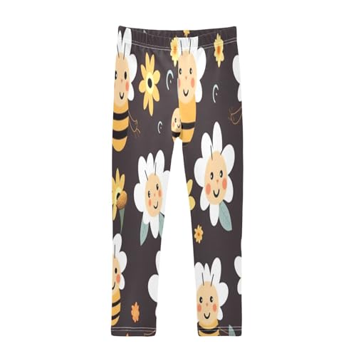 Toddler Girls Leggings Printed Yoga Pants Leggings Flower Bee for Kids