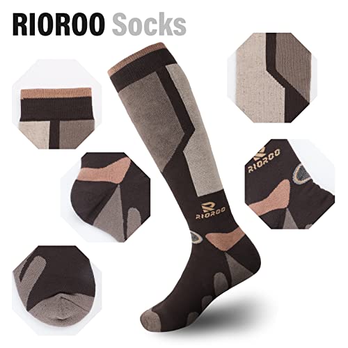 Rioroo Ski Socks, 2/3 Pairs Skiing, Snowboarding, Outdoor Sports Socks For Mens Womens Youth,Thermal Knee-High Warm Socks #TOP1