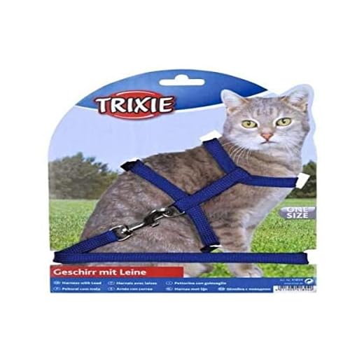 Trixie 4185 Kattsele med koppel, nylon, 22–42 cm/10 mm, 1,25 m