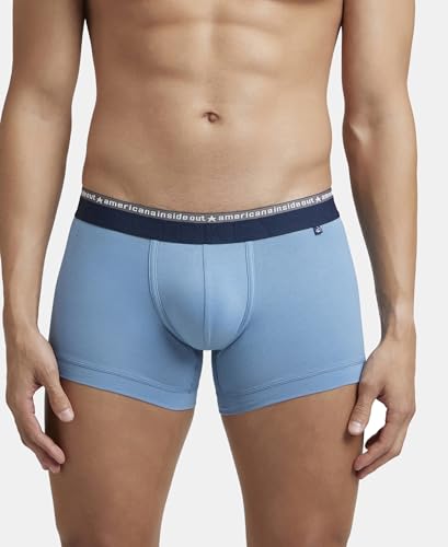 Image of Jockey US60 Men's Super Combed Cotton Elastane Stretch Solid Trunk with Ultrasoft Waistband