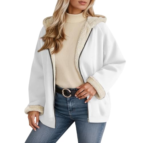 Manteaux d'hiver doublés et vestes chaudes à capuche zippée en polaire confortable