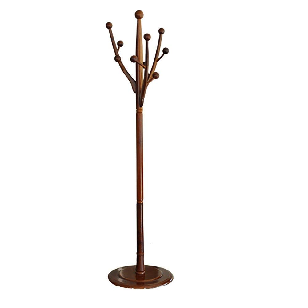Porte-Manteau Sol Bois Massif Cintre de Chambre à Coucher Moderne Rangement Entrée