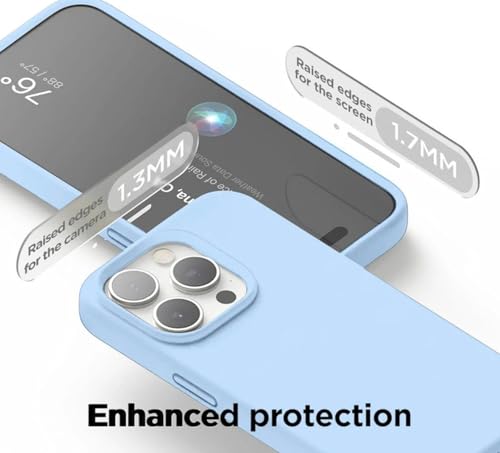 Image of Premium Liquid Silicone Case for iPhone 16 Pro - Slim Full Body Protective Back Cover with Soft Microfiber Lining, Anti-Slip Grip Scratch Resistant Phone Case (Sky Blue)