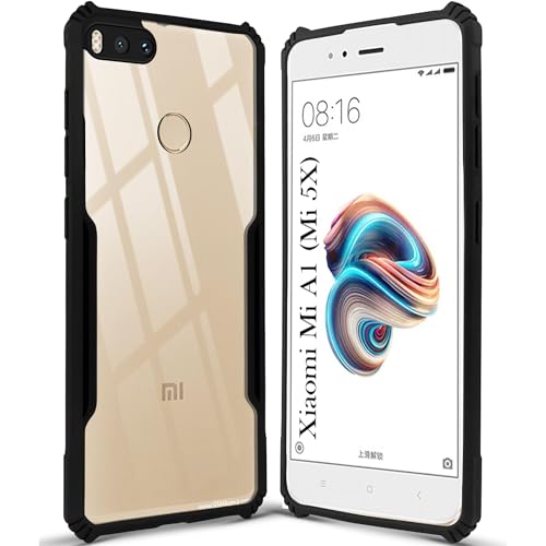 Image of Jkobi Back Cover Case for Xiaomi Mi A1 (Mi 5X) (Polycarbonate Clear Panel with Shockproof | Professional Black)
