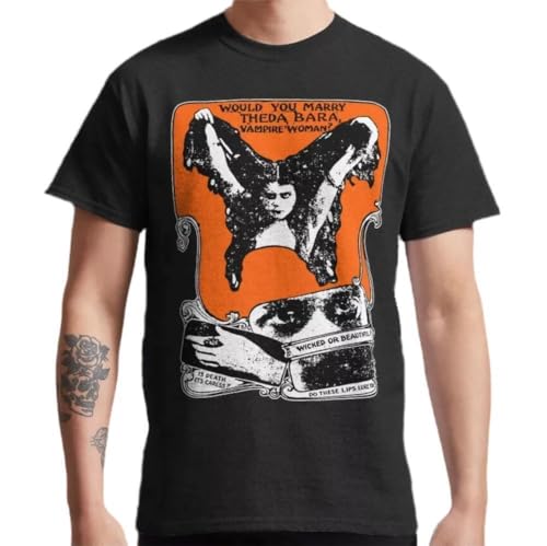 Fabric type: 100% cotton GTHBr889h Theda BARA Vamp T-Shirt Black XL