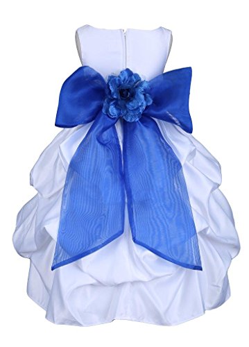 Pink Promise White Pick-Up Organza Sash Communion Wedding Baby Jr. Bridesmaid Flower Girl Dress