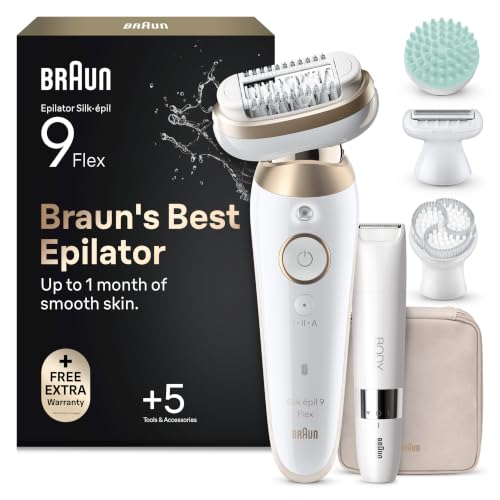 Braun Silk-Épil 9 Flex Epilatore Elettrico Donna, Accessori, 9-481 3d Oro